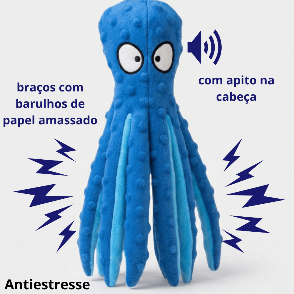 Polvo Pelucia Rota do Pet Papel Amassado e Apito
