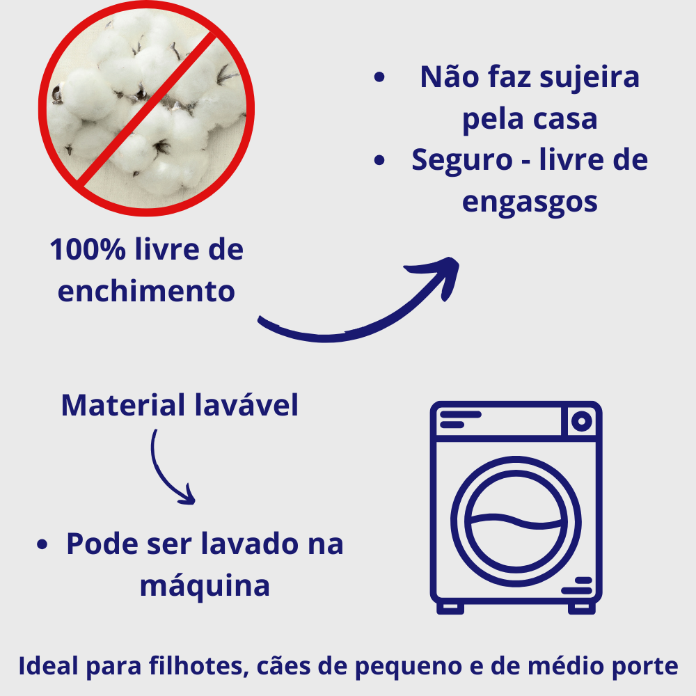 Polvo Pelucia Rota do Pet Sem Enchimento e Pode Lavar